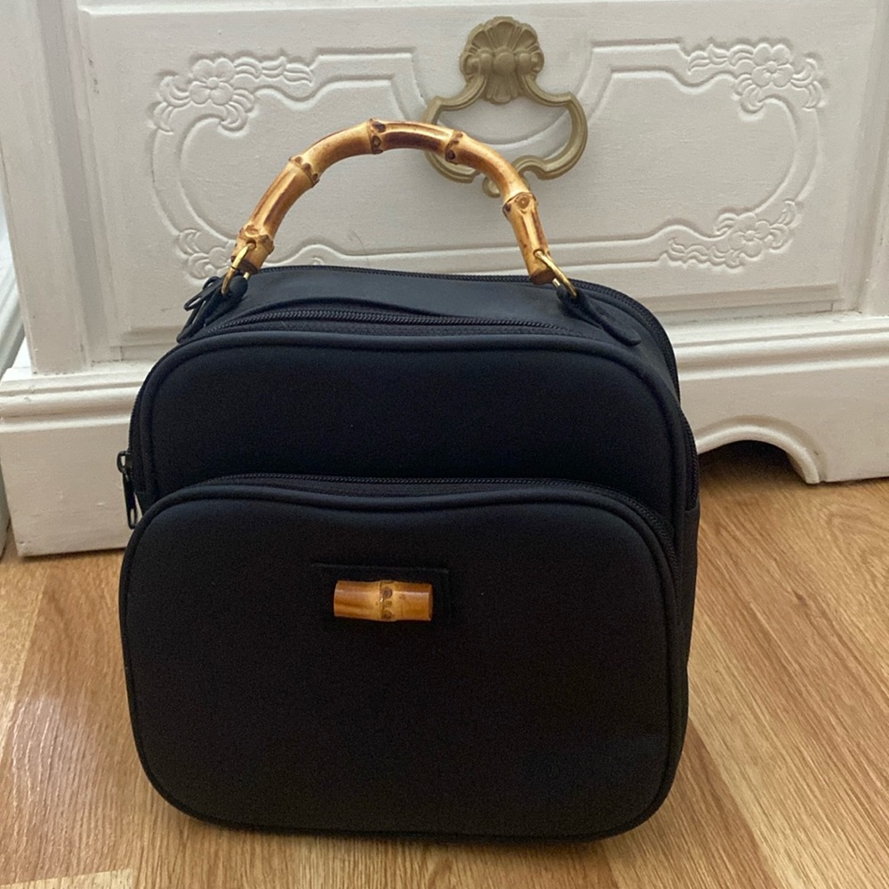 Bamboo handle black bag